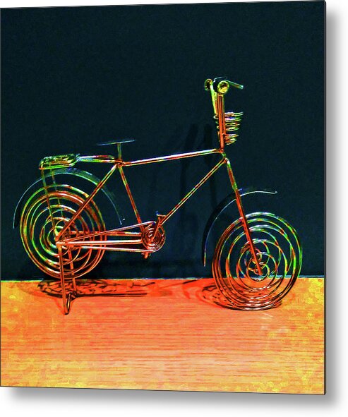Black Metal Print featuring the photograph Portrait of a Bicycle by Andrew Lawrence