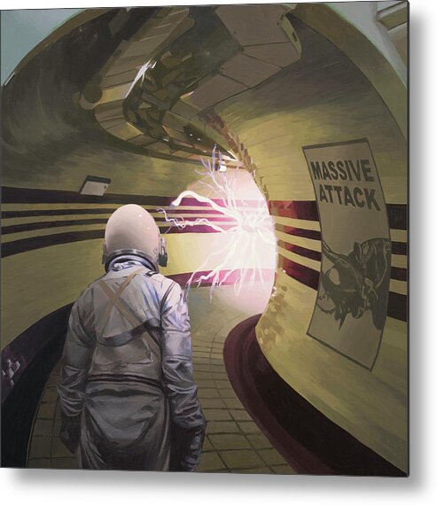 Astronaut Metal Print featuring the painting London Massive Attack by Scott Listfield