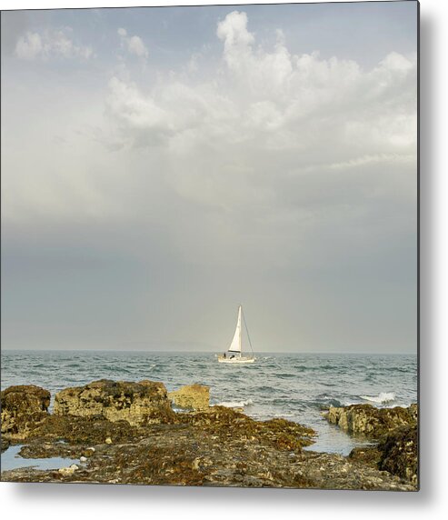 England Metal Print featuring the photograph Lone Sailor at Penmon Point by Spikey Mouse Photography