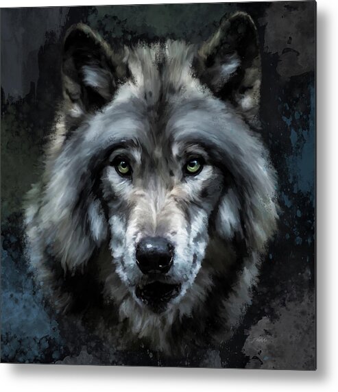 Lone Wolf Metal Print featuring the painting Lone Wolf by Jordan Blackstone