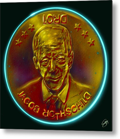 Wunderle Art Metal Print featuring the digital art Lord Jacob Rothschild V.2 by Wunderle