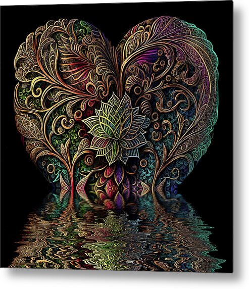 Hearts Metal Print featuring the digital art Love Flood by Peggy Collins