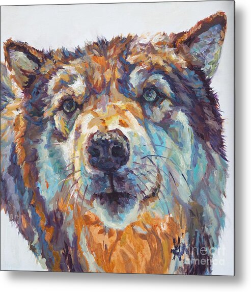 Wolf Metal Print featuring the painting Lucian by Patricia A Griffin