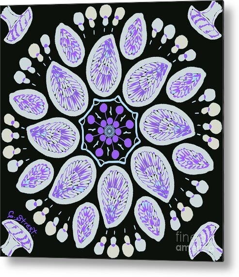 Mandala Metal Print featuring the digital art Mandala Mushrooming by Caroline Street