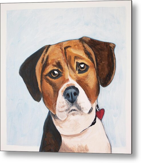 Beagle Metal Print featuring the painting Max by Pamela Schwartz