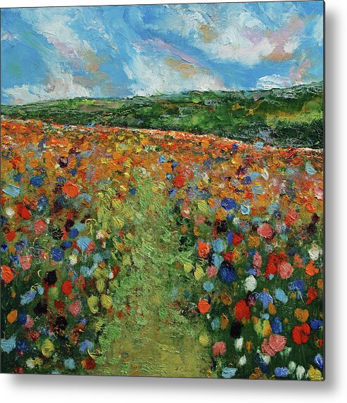 Flowers Metal Print featuring the painting Meadow with Wildflowers by Michael Creese