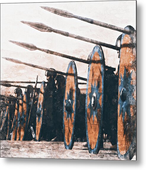 Medieval Infantry Metal Print featuring the painting Medieval Warfare - 05 by AM FineArtPrints