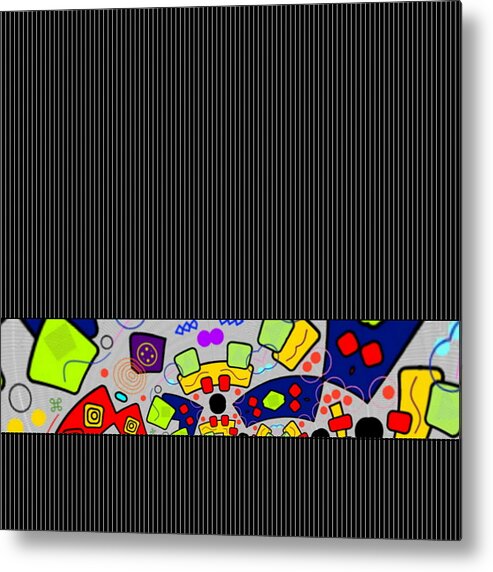 Black Metal Print featuring the digital art Mem's Night Life by Designs By L