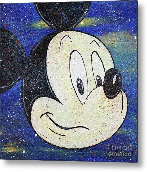 Mickey Mouse Metal Print featuring the painting Mickey Mouse PSHH by Kathleen Artist PRO