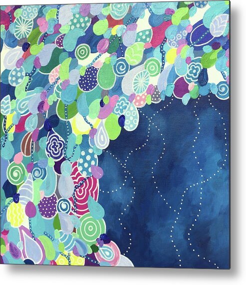 Pattern Art Metal Print featuring the painting Midnight by Beth Ann Scott