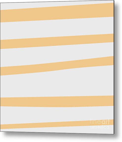 Tangerine Metal Print featuring the digital art Minimalist Gray and Tangerine Stripe by Christie Olstad
