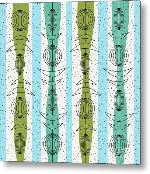 Mid Century Modern Metal Print featuring the digital art Mobiles Fabric 1 by Donna Mibus