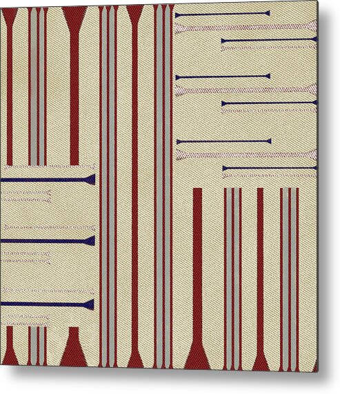 Stripe Metal Print featuring the digital art Modern African Ticking Stripe by Sand And Chi