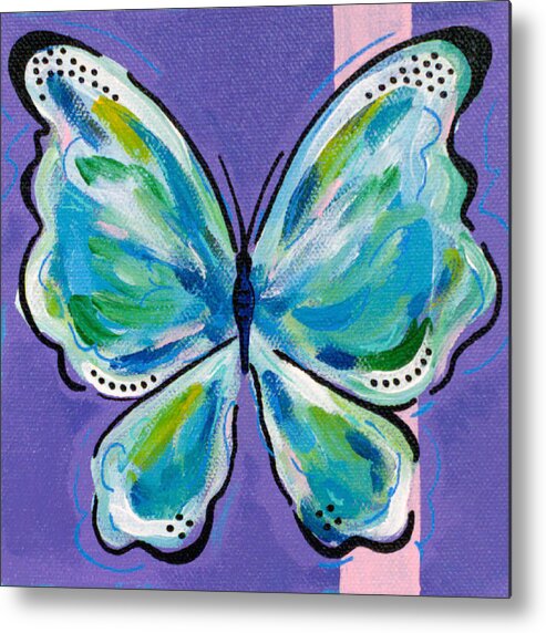 Butterfly Metal Print featuring the painting Moment in Time by Beth Ann Scott