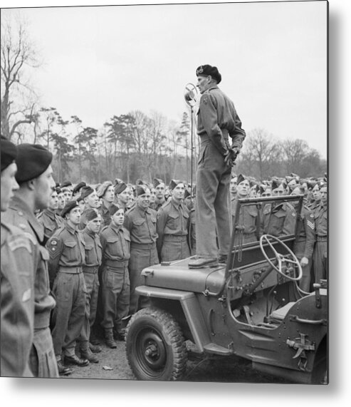 General Montgomery Metal Print featuring the photograph Monty Addressing The Troops - WW2 - 1944 by War Is Hell Store