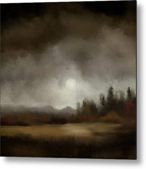 Dark Landscape Metal Print featuring the digital art Moon Rise by Shawn Conn