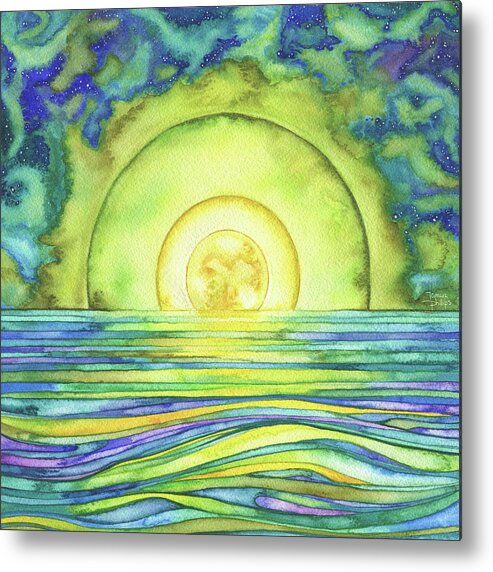 Moon Metal Print featuring the painting Moon Water by Tamara Phillips