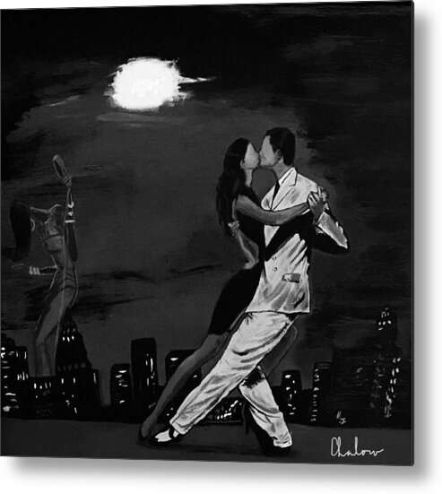  Metal Print featuring the painting Moonlight Dark Dancing by Charles Young