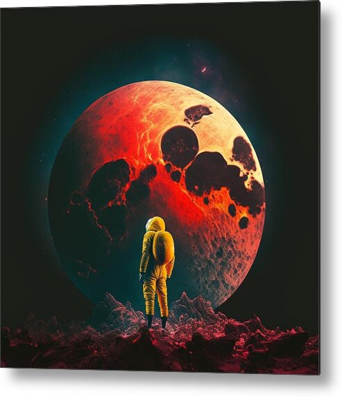Moon Metal Print featuring the digital art Moonlit Solitude by Kamdon Simmons