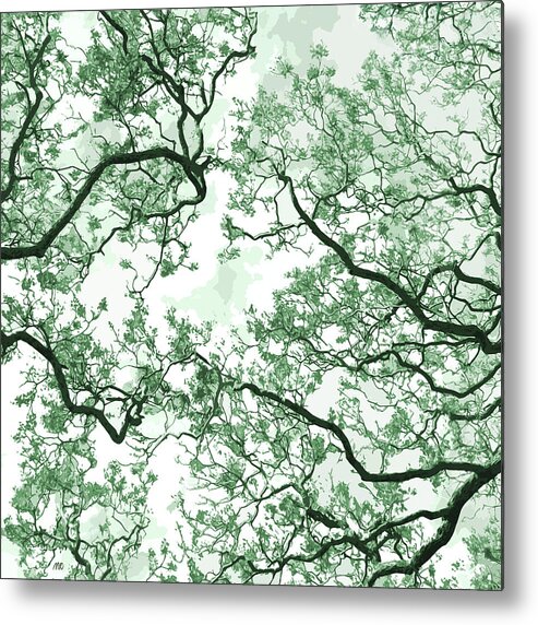 Abstract Nature Metal Print featuring the digital art Moss agate by Moira Risen