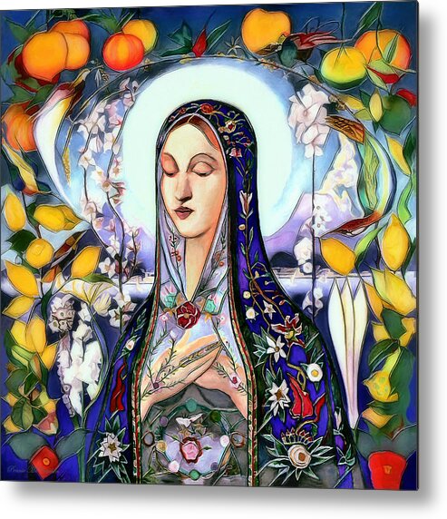 The Virgin Mary Metal Print featuring the digital art Mother Mary by Pennie McCracken