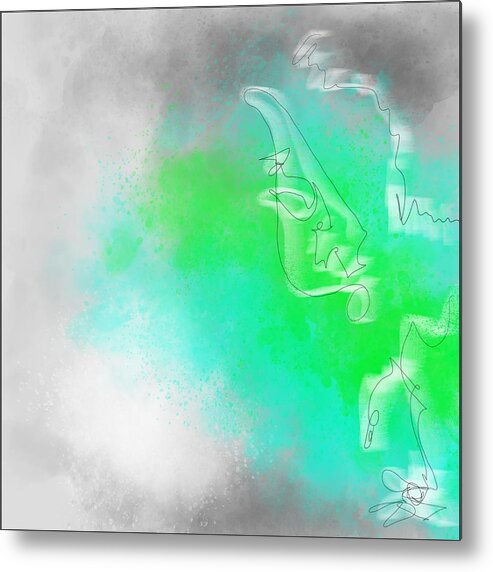Grey Metal Print featuring the digital art Moving on by Amber Lasche