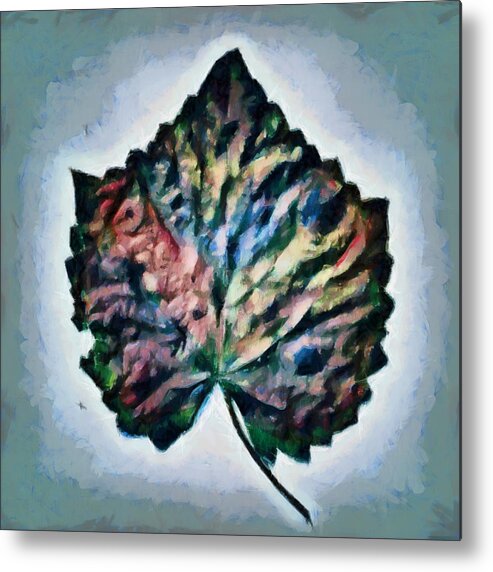 Leaf Metal Print featuring the mixed media Multicolor Leaf by Christopher Reed