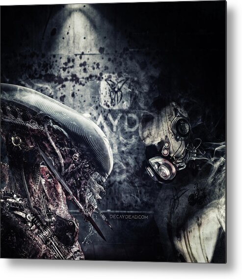Alien Metal Print featuring the digital art My Queen Dark Edition by Argus Dorian