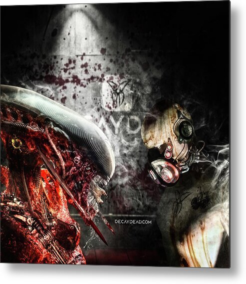 Alien Metal Print featuring the digital art My Queen Red edition by Argus Dorian
