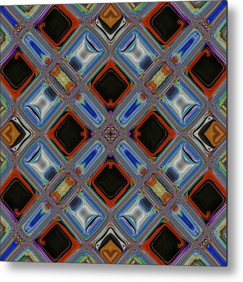 Blue Metal Print featuring the digital art My-T Square by Designs By L