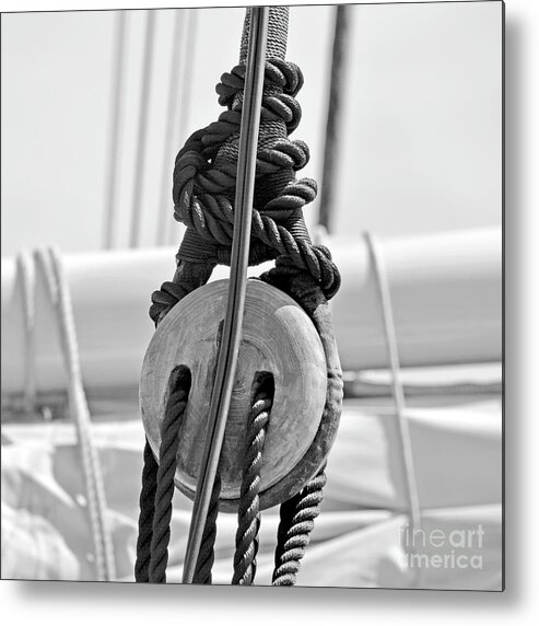 Pulley Metal Print featuring the photograph Nautical Series Pulley by Dianne Morgado