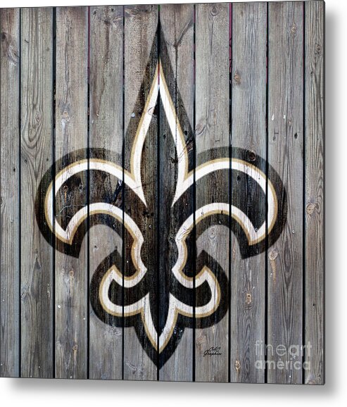 New Orleans Saints Metal Print featuring the digital art New Orleans Saints Wood Art 2 by CAC Graphics