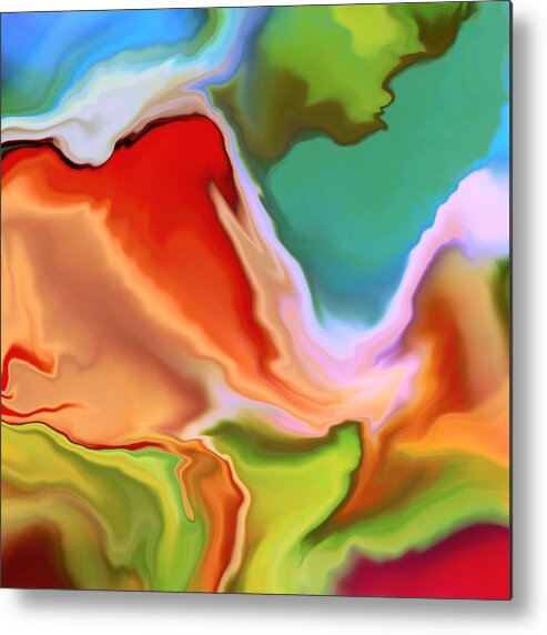 Abstract Metal Print featuring the digital art Pangaea by Nancy Levan
