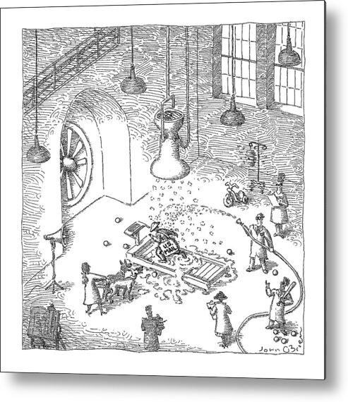 A24751 Metal Print featuring the drawing New Yorker December 27, 2021 by John O'Brien