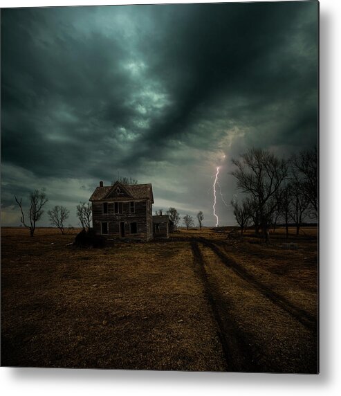 Lightning Metal Print featuring the photograph No One's There by Aaron J Groen