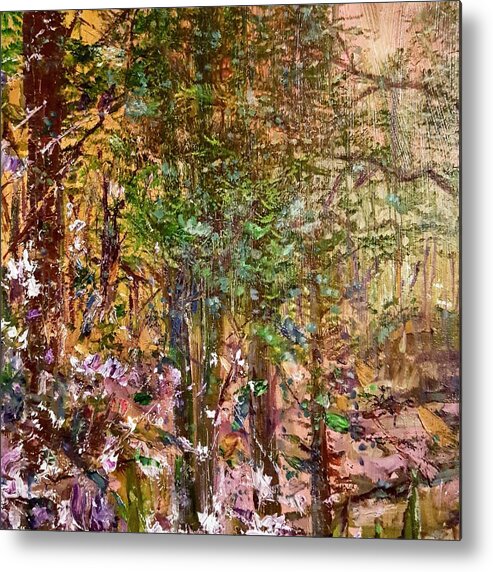 Forest Metal Print featuring the painting No place like home by Julie TuckerDemps