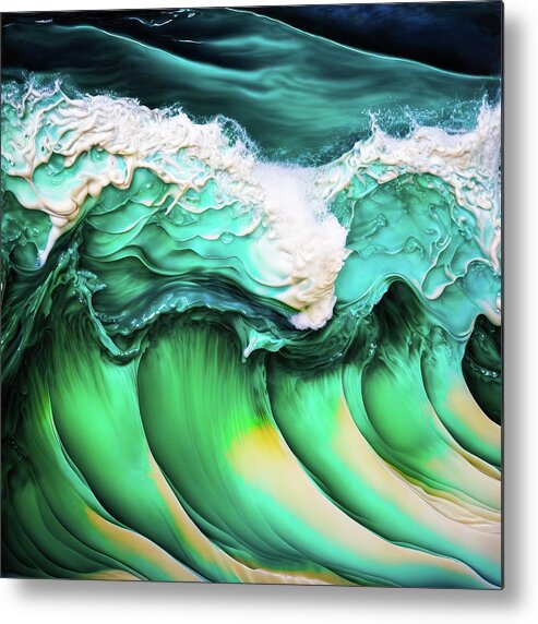 Waves Metal Print featuring the digital art Ocean Waves 03 by Matthias Hauser