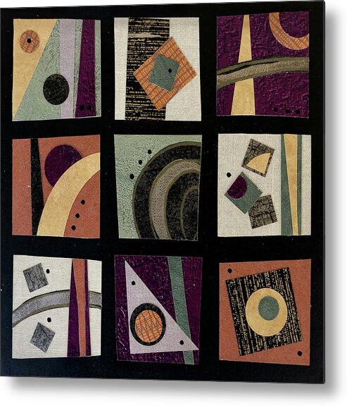 Collage Metal Print featuring the mixed media Off-kilter by MaryJo Clark