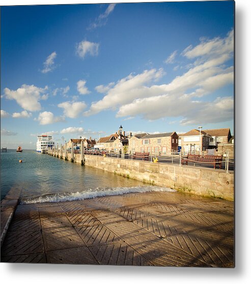 Ferry Metal Print featuring the photograph One golden evening in Yarmouth by s0ulsurfing - Jason Swain