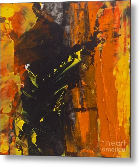 Abstract Metal Print featuring the painting Orange Abstract I by Lisa Dionne