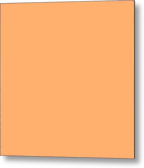 Orange Metal Print featuring the digital art Orange Solid Color match for Love and Peace Design by Delynn Addams