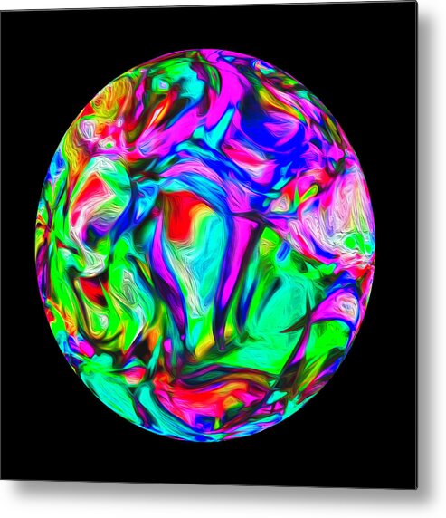 Digital Metal Print featuring the digital art Painted Planet by Anthony M Davis