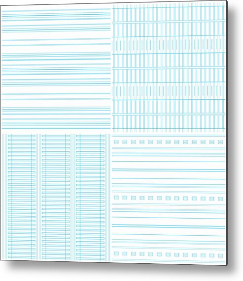 Empty Metal Print featuring the drawing Paper Seamless Pattern Collection by Naqiewei
