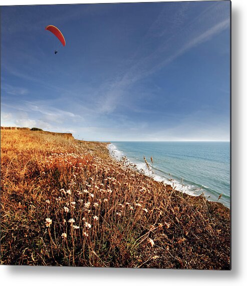 People Metal Print featuring the photograph Paragliding by s0ulsurfing - Jason Swain