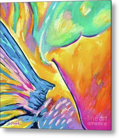 Abstract Metal Print featuring the painting Parrotfish 1 Square by John Clark