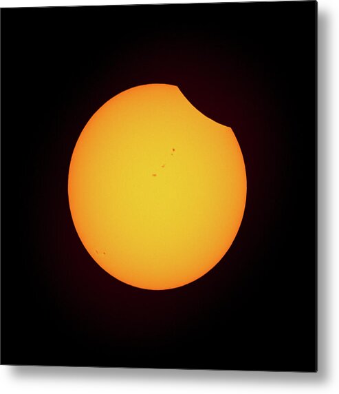 Solar Eclipse Metal Print featuring the photograph Partial Solar Eclipse by David Beechum
