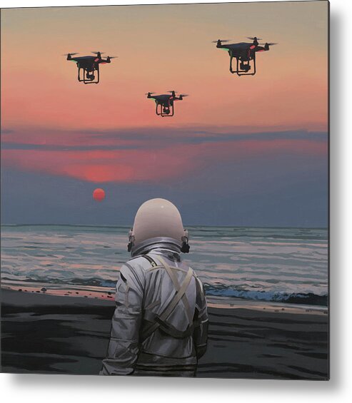 Astronaut Metal Print featuring the painting Patrol by Scott Listfield