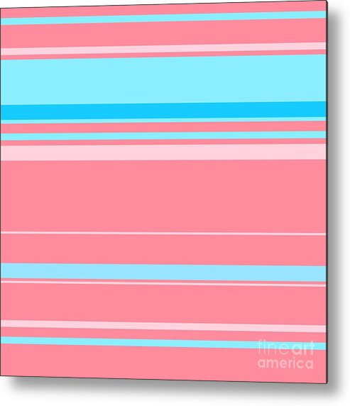 Pink Metal Print featuring the digital art Peppermint Blue by Wade Hampton