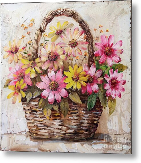 Daisy Flowers Metal Print featuring the digital art Pick Some Daisies by Tina LeCour