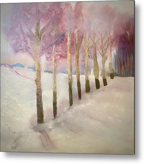 Trees Metal Print featuring the painting Pink Trees by Monica Hebert